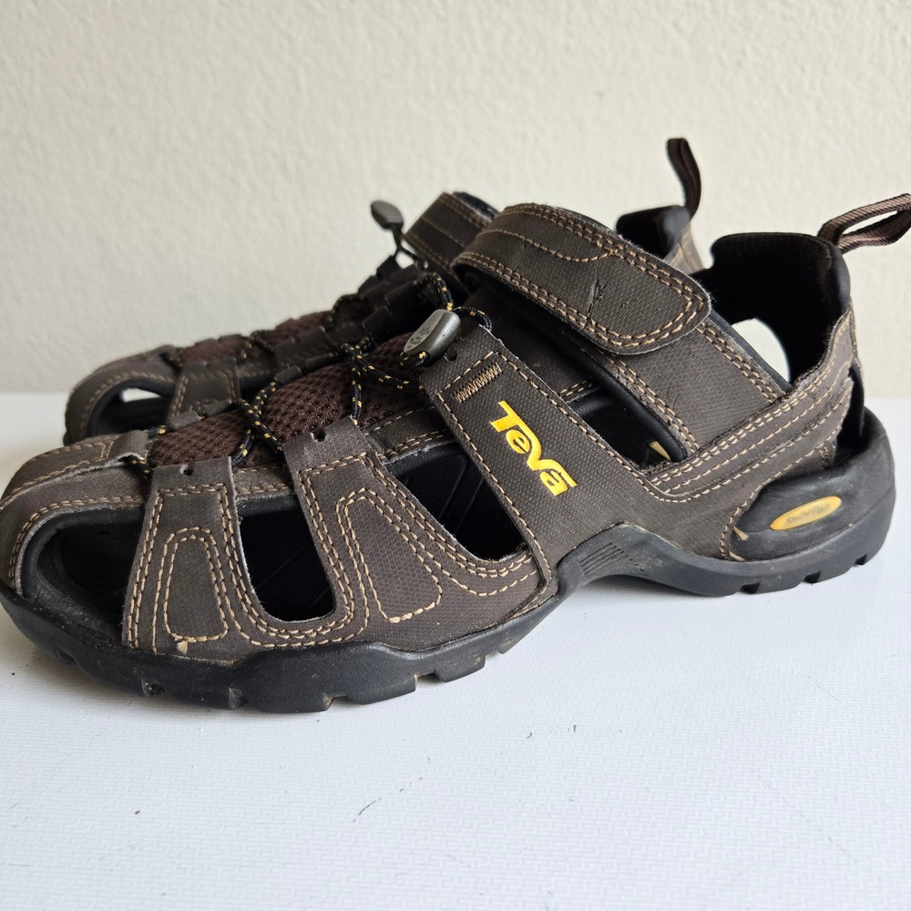 Teva Mens Omnium Brown Closed Toe Hiking Water Sandals 1001116 Size 8 Forebay